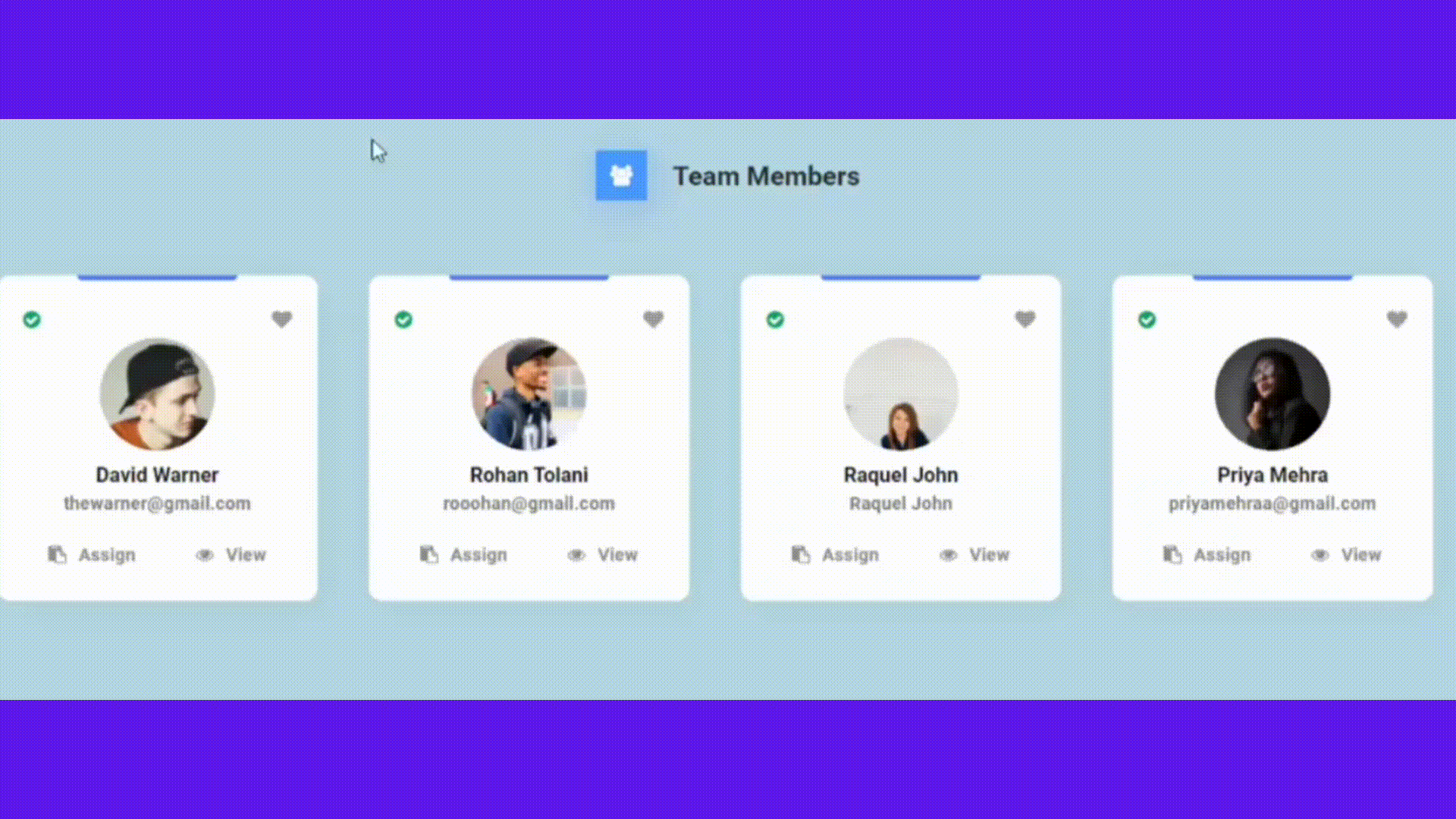 Responsive Team Members Card Using HTML And CSS